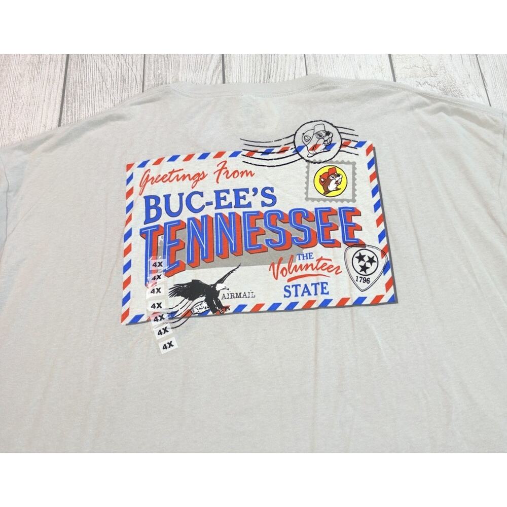 Buc-ee’s Greetings from Tennessee Postcard T-Shirt Gray Size 4X